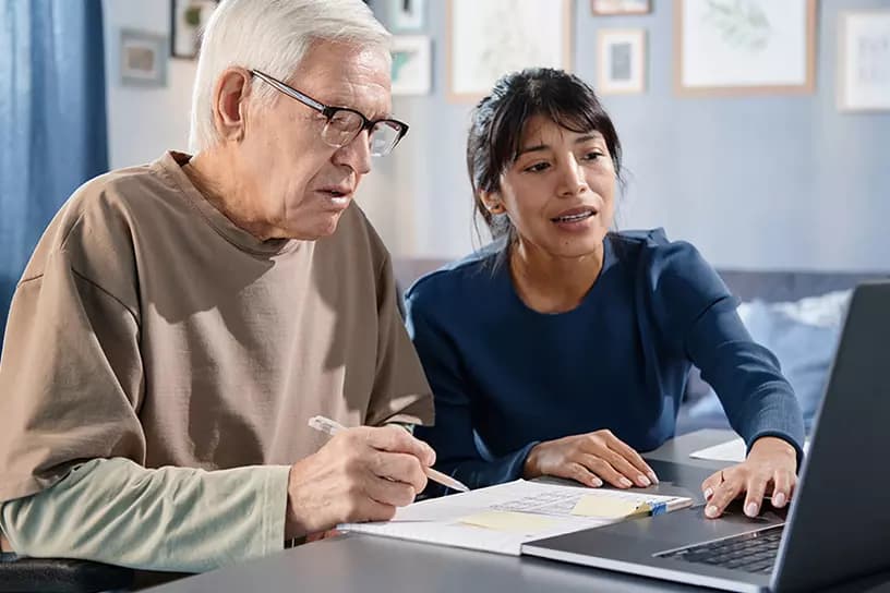 IHSS caregiver helping patient with Multiple Sclerosis in Downey