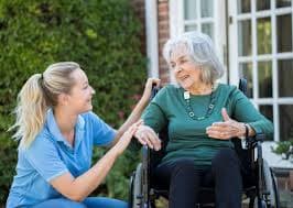 IHSS caregiver helping patient in Chico